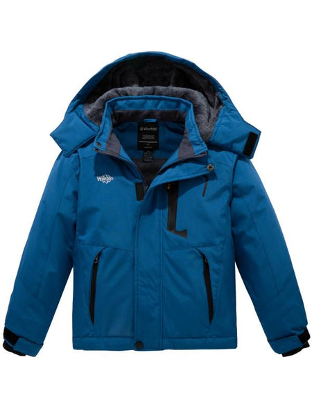 Boy's Waterproof Ski Jacket Mountain Snow Coat Fleece Winter Coats Hoo