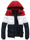 Wantdo Men's Warm Puffer Jacket Winter Coat with Removable Hood Valley I Navy Red S 
