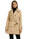 Women's Double Breasted Belted Pea Coat