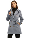 Women's Double Breasted Belted Pea Coat