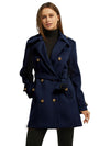 Women's Double Breasted Belted Pea Coat