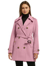 Women's Double Breasted Belted Pea Coat