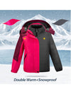 Wantdo Girls 3 in 1 Waterproof Ski Jacket Warm Fleece Hooded Coat 