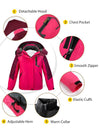 Wantdo Girls 3 in 1 Waterproof Ski Jacket Warm Fleece Hooded Coat 