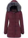 Women's Long Quilted Winter Coat Thicken Puffer Jacket with Faux Fur Hood Acadia 39