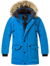 ZSHOW ZSHOW Boy's Active Hooded Puffer Jacket Padded Winter Mid-Long Thicken Outwear Acid Blue 6/7 