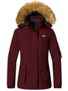Wantdo Women's Waterproof Ski Jacket Winter Parka Jacket Snow Coat Atna 110 Wine Red S 