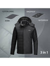 Wantdo Men's 3-in-1 Ski Jacket Hooded Waterproof Warm Winter Coat Alpine III 