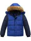 Wantdo Boys Hooded Puffer Jacket Thick Warm Winter Coat Blue 6/7 