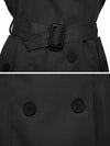 Wantdo Women's Sleeveless Waterproof Trench Coat Double-Breasted Jacket with Belt 