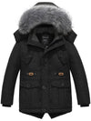 Wantdo Boy's Windproof Winter Puffer Jacket Water Resistant Hooded Parka Coat Black 6/7 