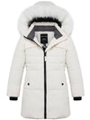 Wantdo Girl's Warm Winter Coat Quilted Puffer Jacket Hooded Parka Water Resistant White 6/7 