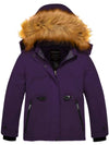 Wantdo Girl's Warm Snow Coat Waterproof Ski Jacket Windproof Winter Parka Purple 8 