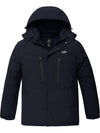 Men's Big & Tall Ski Jacket Waterproof Snowboarding Jacket Plus Size Winter Coat with Hood Recycled Materials