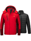 Wantdo Men's 3-in-1 Ski Jacket Hooded Waterproof Warm Winter Coat Alpine III Wine Red S 