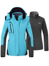 Wantdo Women's Fleece 3-in-1 Interchange Ski Jacket Waterproof Insulated Coat Alpine III Light Blue S 
