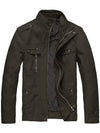 Wantdo Men's Front Zip Cotton Jacket Lightweight Stand Collar Army Green S 