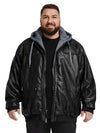 Men's Big and Tall PU Faux Leather Jacket Plus Size Motorcycle Bomer Jacket