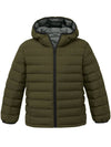 Wantdo Boy's Packable Lightweight Winter Coat Hooded Quilted Puffer Jacket Army Green 6/7 