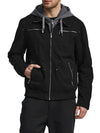 Wantdo Men's Lightweight Cotton Jacket Military Jacket Casual Windbreaker with Removable Hood Black S 