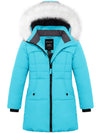Wantdo Girl's Warm Winter Coat Quilted Puffer Jacket Hooded Parka Water Resistant Sky Blue 6/7 