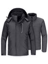 Wantdo Men's 3-in-1 Fleece Interchange Jacket Waterproof Ski Jacket Winter Alpine V Dark Gray S 
