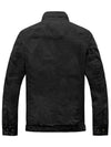 Wantdo Men's Front Zip Cotton Jacket Lightweight Stand Collar 