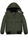 Wantdo Boys Padded Winter Coat With Removable Hood Windproof Puffer Jacket Olive 6/7 