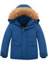 Wantdo Boy's Waterproof Winter Coat Thicken Parka Jacket Ski Jacket with Fur Hood Blue 6/7 