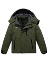 Wantdo Boy's Waterproof Ski Jacket Mountain Snow Coat Fleece Winter Coats Hooded Raincoats Army Green 6/7 