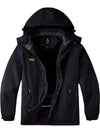 Wantdo Men's Plus Size Waterproof Ski Snow Jacket Warm Winter Coat Big and Tall Atna Plus Black 2XB 