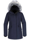 Wantdo Women's Down Jacket Water Resistant Warm Winter Parka Long Puffer Coat with Faux Fur Hood Arctic II Navy S 
