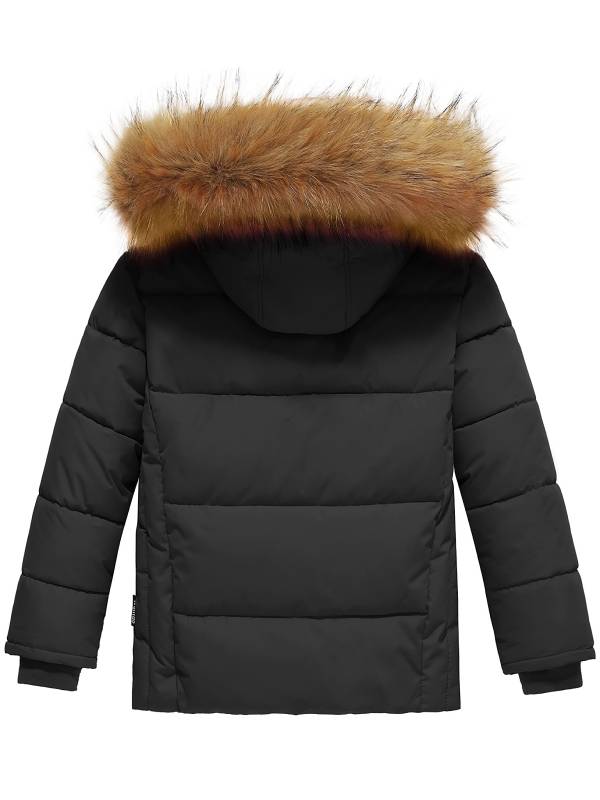 Girls' Outerwear Winter Jackets & Coats Warm with Fur Hood
