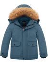 Wantdo Boy's Waterproof Winter Coat Thicken Parka Jacket Ski Jacket with Fur Hood Gray 6/7 
