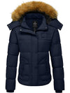Women's Quilted Puffer Jacket Padded with Faux Fur Hooded Valley II