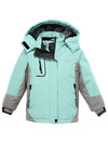 Wantdo Girls Hooded Ski Fleece Winter Jacket Waterproof Raincoats Mint Green 6/7 