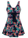 Wantdo Women's Modest One Piece Swimsuit Slimming Bathing Suits Swim Dress Azalea Floral 12-14 
