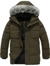 Wantdo Men's Down Jacket Winter Warm Puffer Jacket Snow Coat with Faux Fur Hood Arctic II Army Green S 