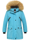 ZSHOW ZSHOW Girls' Winter Parka Coat Warm Padded Hooded Long Puffer Jacket Light Blue 6/7 