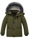 ZSHOW ZSHOW Boy's Mid-Length Hooded Winter Coat Thicken Puffer Jacket Army Green 6/7 