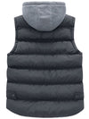 Wantdo Men's Winter Quilted Vest Removable Hooded Sleeveless Gilet 