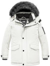ZSHOW ZSHOW Boy's Hooded Winter Padded Coat Thick Fleece Lined Quilted Parka Cream 6/7 