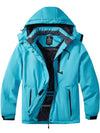 Wantdo Women's Plus Size Windproof Snow Mountain Warm Hooded Coat Atna Plus Light Blue 1X 