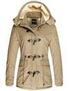 Wantdo Women's Sherpa Lined Winter Coat Cotton Military Jacket City I Khaki S 