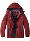 Wantdo Women's Plus Size Windproof Snow Mountain Warm Hooded Coat Atna Plus Wine Red 1X 
