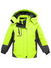 Wantdo Girls Hooded Ski Fleece Winter Jacket Waterproof Raincoats Fluorescent Green 6/7 