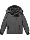 Wantdo Boys Fleece Ski Jacket Waterproof Raincoats Hooded Winter Outwear Dark Gray 6/7 