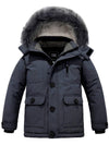 ZSHOW Boy's Mid-Length Hooded Winter Coat Thicken Puffer Jacket