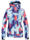 Wantdo Women's Fully Taped Seams Rain Coat Warm Winter Parka Atna Printed Blue Tie Dye Print S 