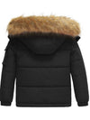Wantdo Boys Winter Parka Puffer Jacket with Removable Faux Fur Hood 